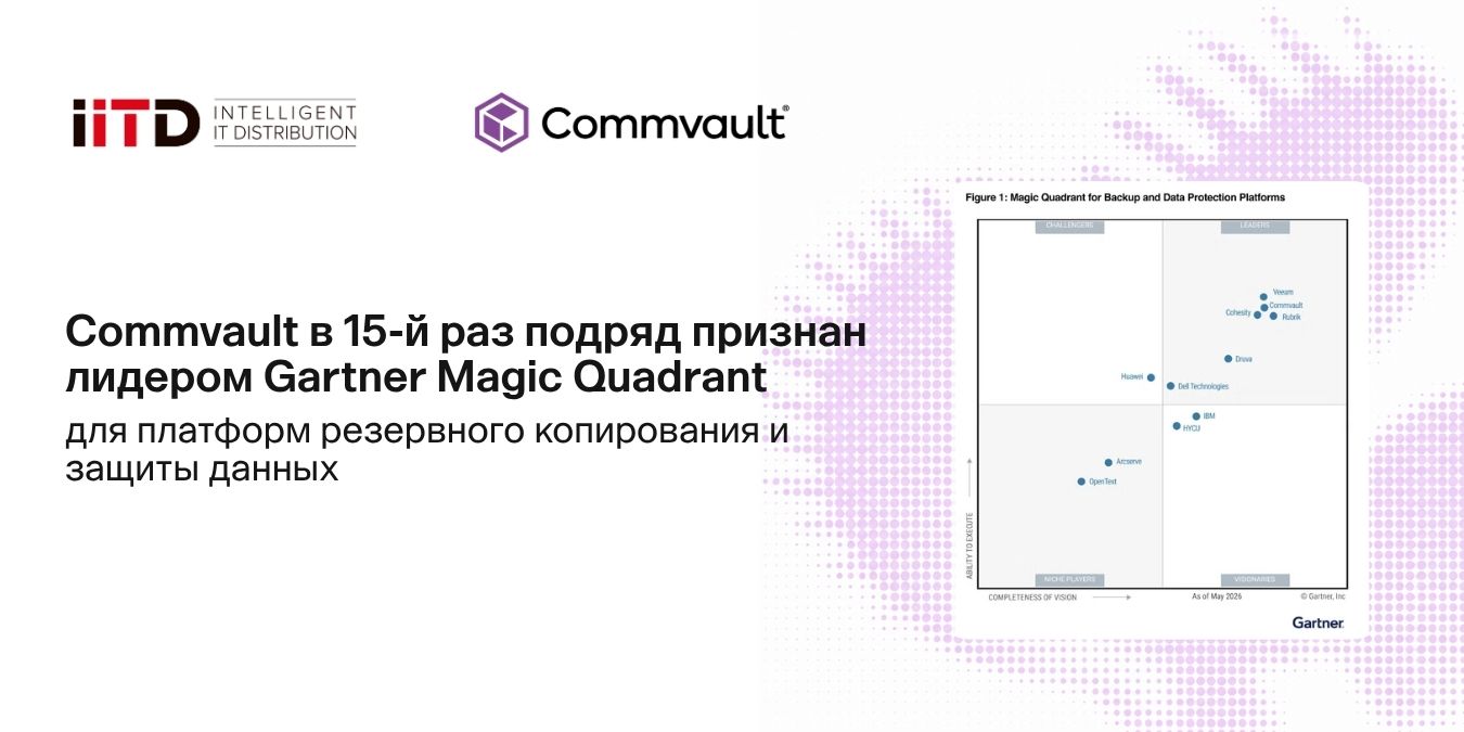 Commvault 15-й год подряд признан лидером в Gartner Magic Quadrant для платформ резервного копирования и защиты данных - изображение 1